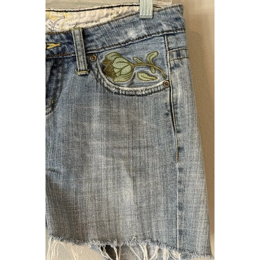 VTG Z Cavaricci Womens Cut Off Denim Shorts Sz 3 Destroyed Frayed 90s Y2K